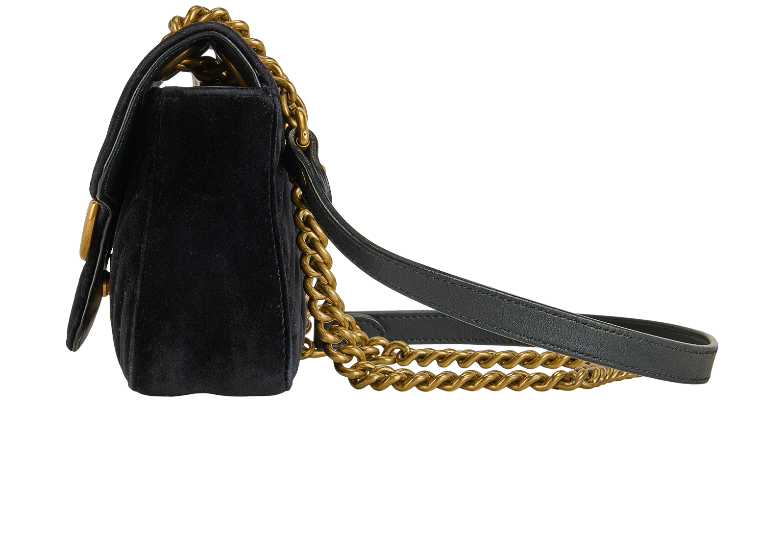 GG Marmont Bag, &pound;595, Handbags, Black, Velvet, Bottom view